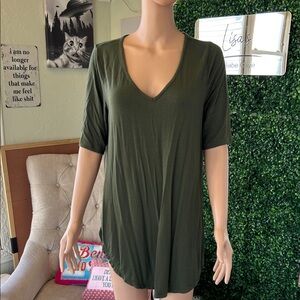 Torrid Deep Green V-Neck Tunic Top